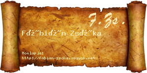 Fábián Zsóka névjegykártya