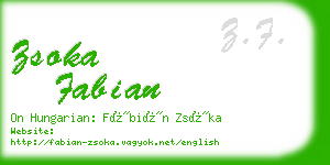 zsoka fabian business card